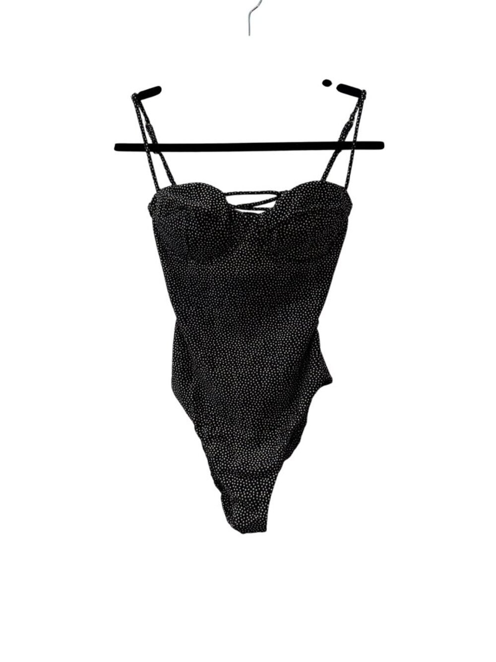New Vix Paula Hermanny Women's Size M B&W dotted Dion Corsage One-Piece Swimsuit - Picture 2 of 16